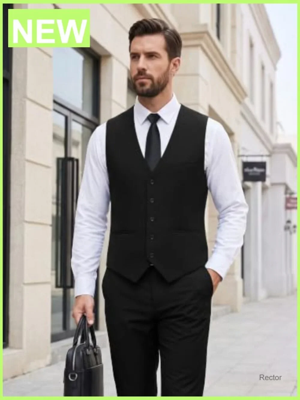 Men's Slim Fit Formal Suit Vest Dress Waistcoat Button Sleeveless X-Large